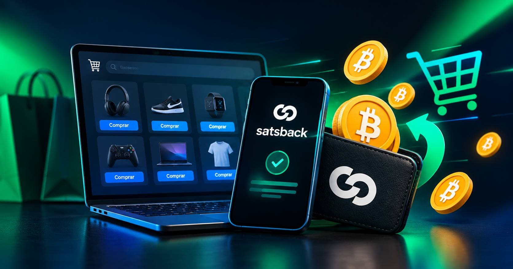 Como ganhar Bitcoin de graça em compras online com o Satsback.com