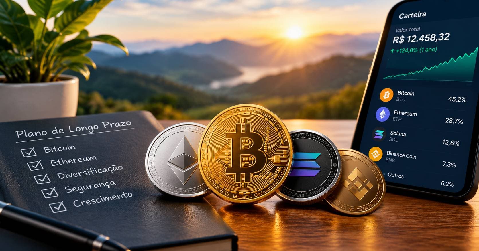 Como montar uma carteira de criptomoedas focada em longo prazo